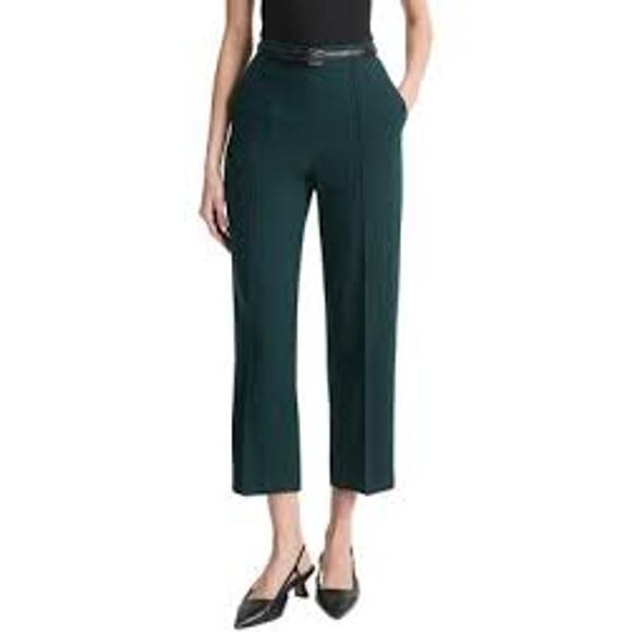 Vince Italian Flannel Mid-Rise Easy Pull-On Pant V9774222 Sea Onyx Green Small - Picture 2 of 6
